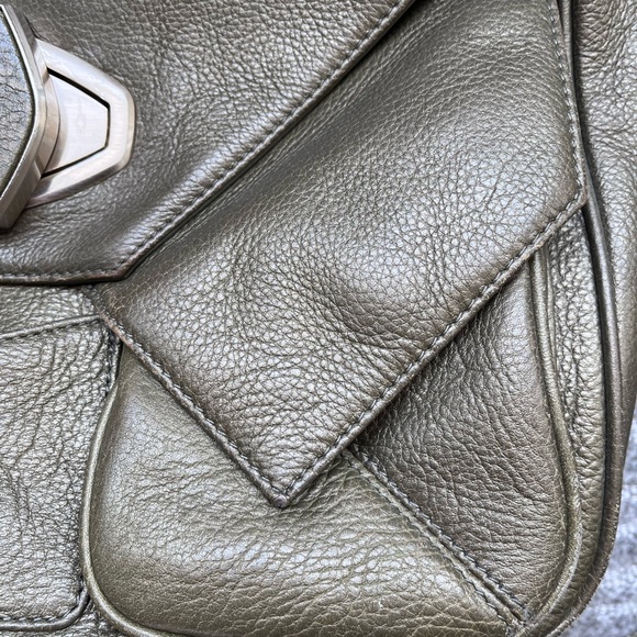 Olive Green Alexis Hudson genuine leather crossbody. - Picture 3 of 14